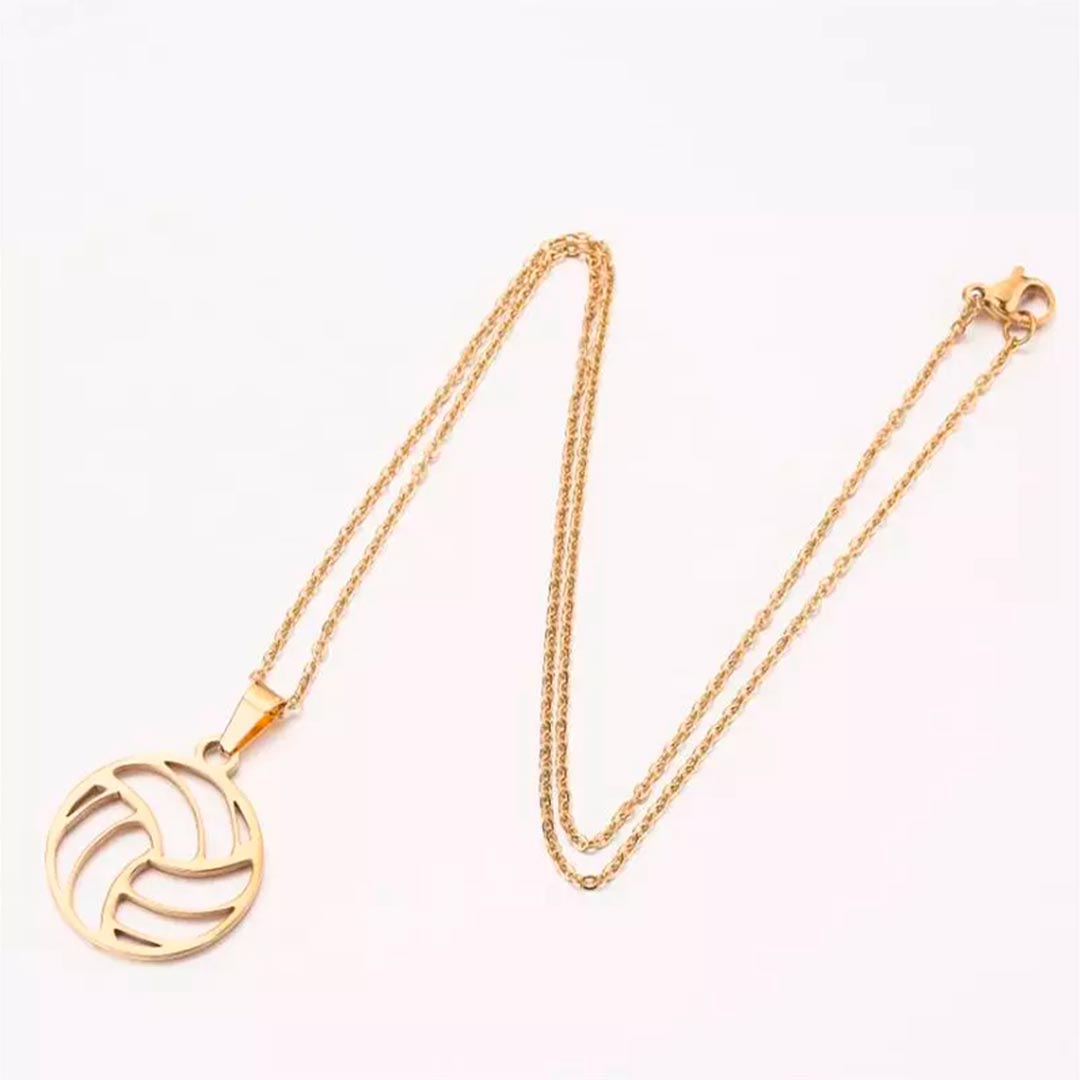 Collar balón de voleibol dorado
