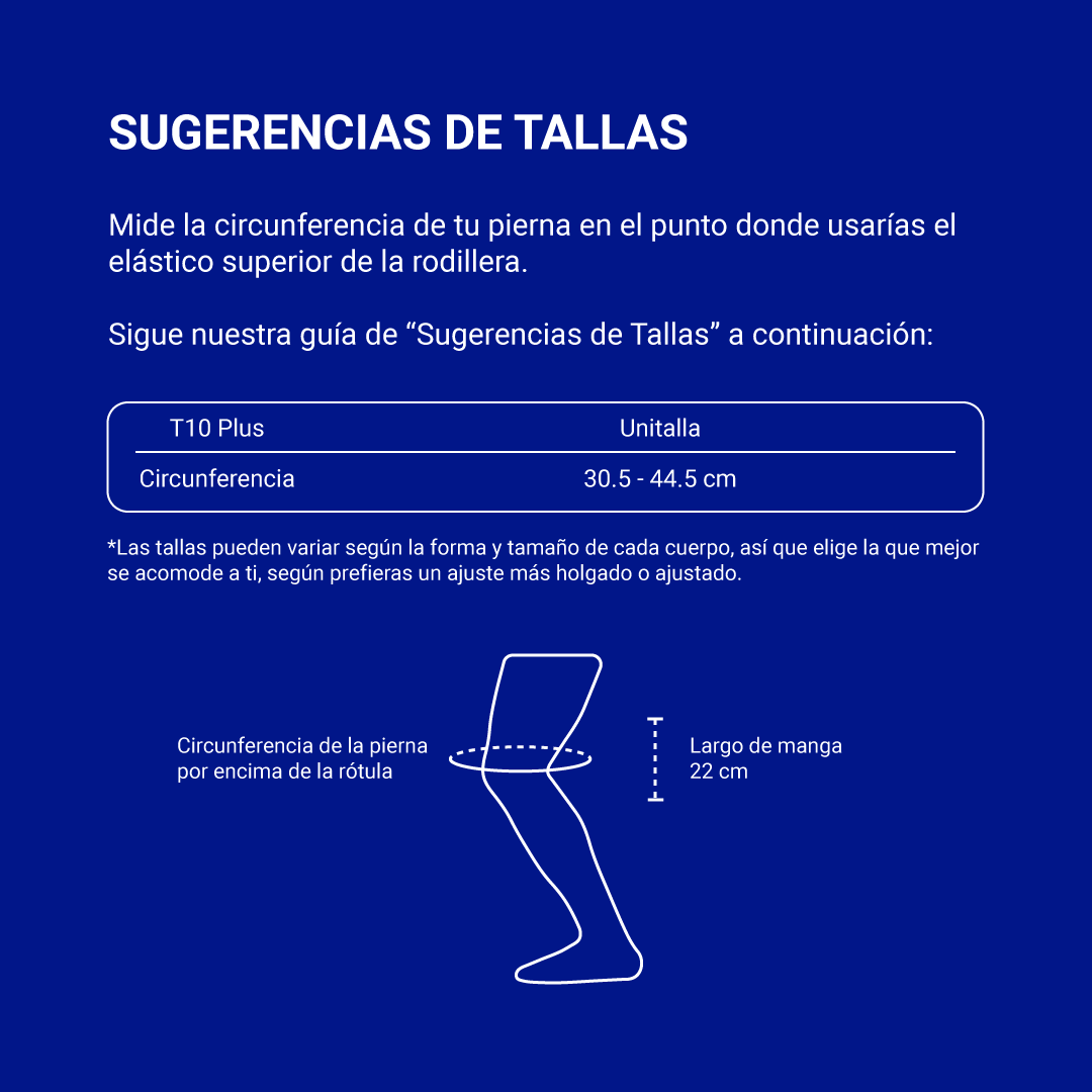 Sugerencias de tallas Rodilleras de Voleibol Mizuno T10 Plus