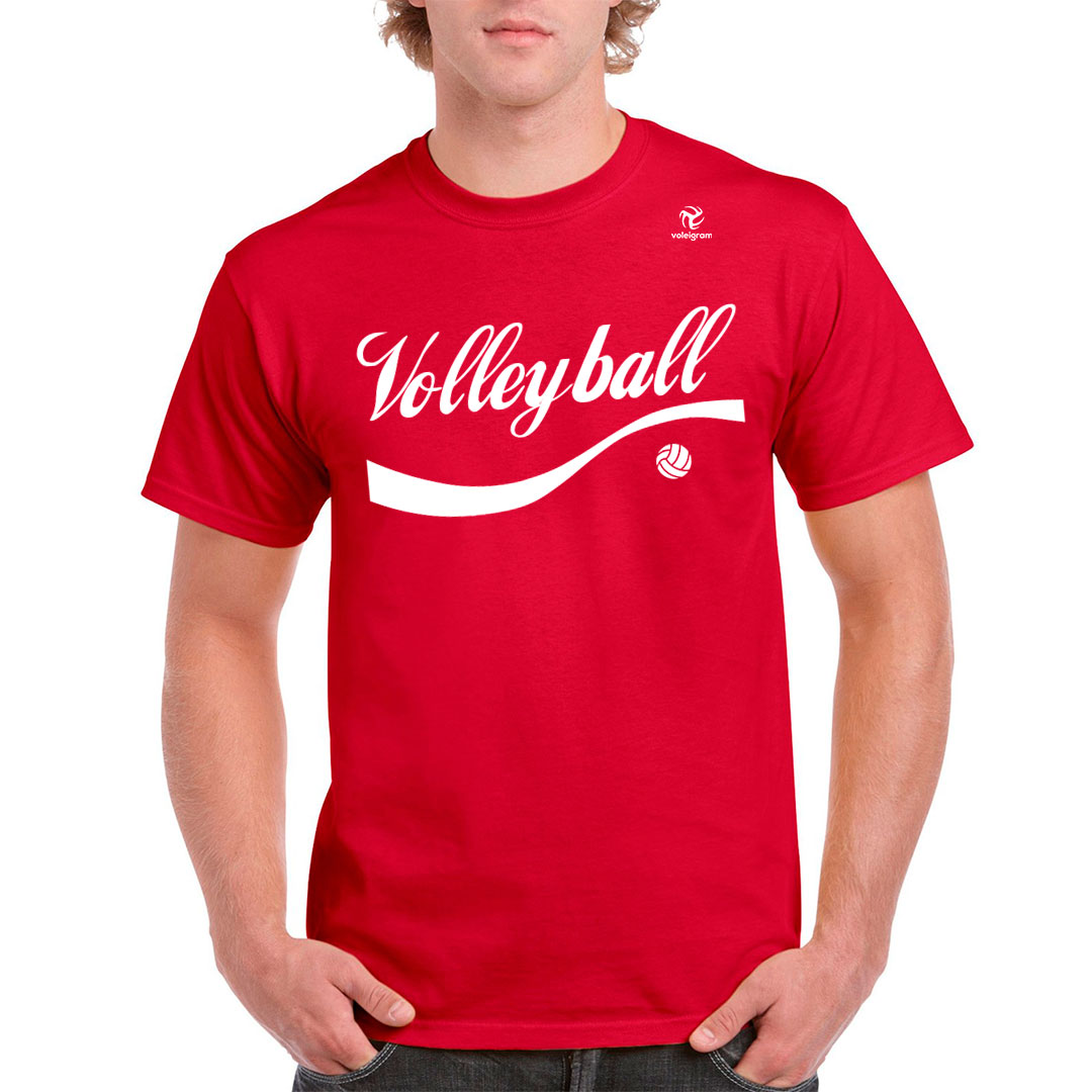 Playera enjoy volleyball roja hombre