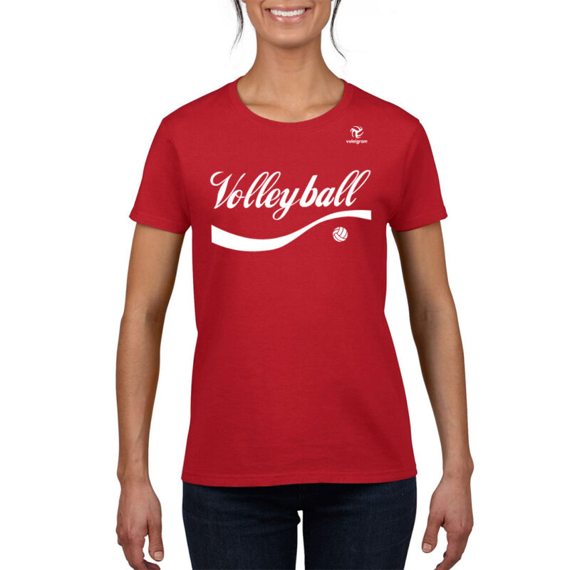 Playera enjoy volleyball roja mujer