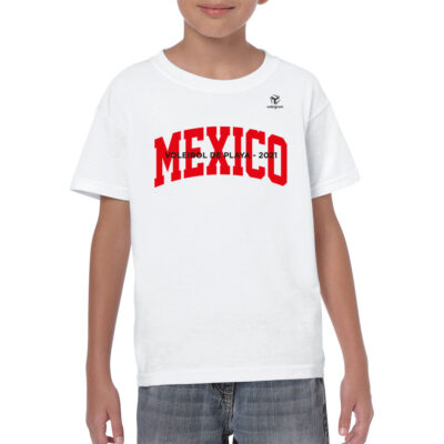 Playera Voleibol de Playa México 2021 blanco rojo para niños