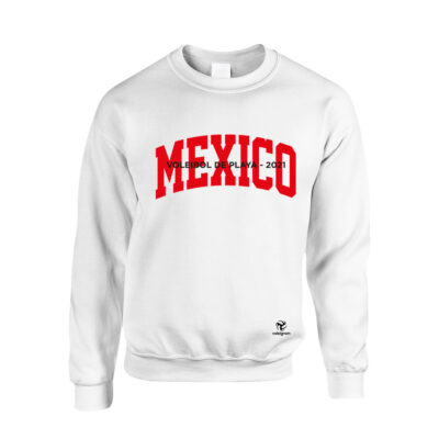 Sudadera Básica Voleibol de Playa México 2021 blanca roja