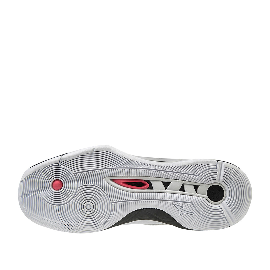tenis de voleibol mizuno wave momentum 2 mid blanco negro