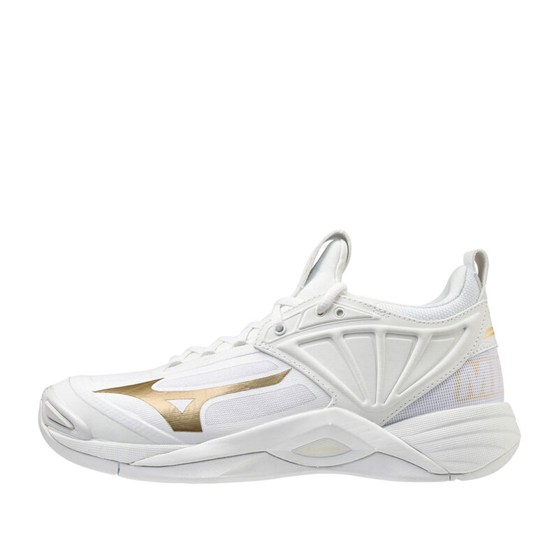 tenis de voleibol mizuno wave momentum 2 blanco oro