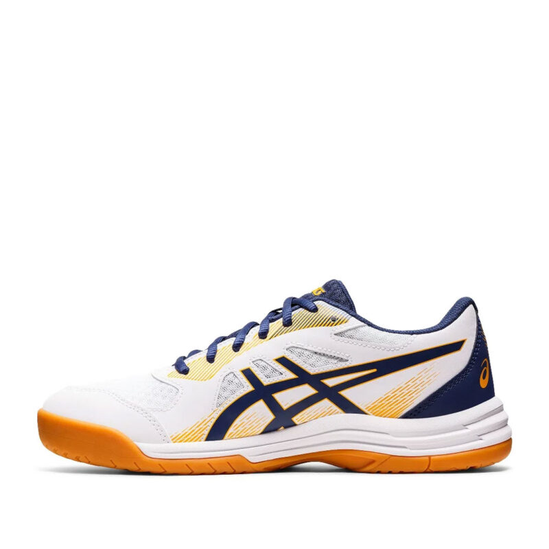 Tenis de Voleibol Asics Upcourt 5 Blanco Azul Amarillo