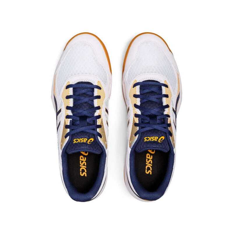 Tenis de Voleibol Asics Upcourt 5 Blanco Azul Amarillo