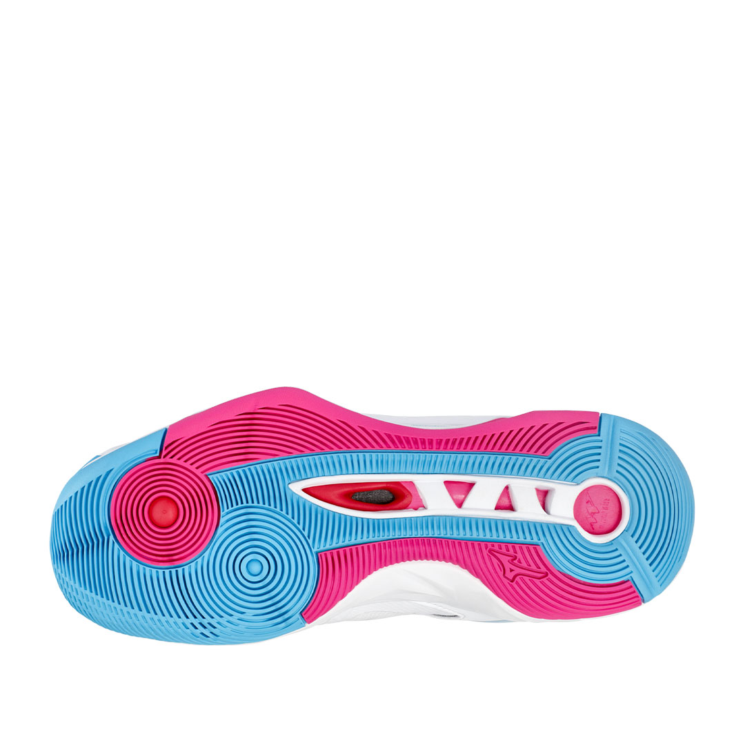 Tenis de voleibol mizuno wave momentum 2 blanco rosa
