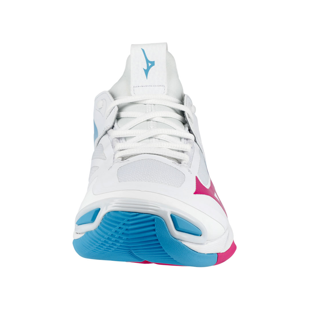 Tenis de voleibol mizuno wave momentum 2 blanco rosa