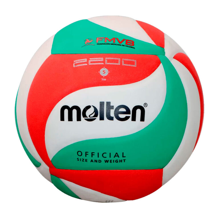 Molten - Ballon D'entraînement V5M2200 - Cuir Synthétique - Taille 5 - Blanc/vert/rouge - Très Résistant