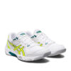 Tenis Asics Gel Rocket 10 Blanco Amarillo seguridad