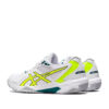 Tenis Asics Gel Rocket 10 Blanco Amarillo seguridad