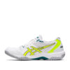 Tenis Asics Gel Rocket 10 Blanco Amarillo seguridad