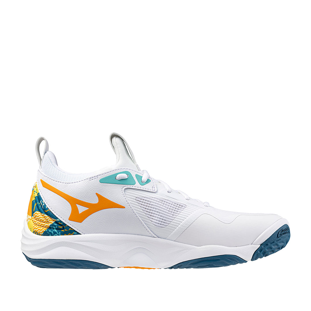 Tenis Mizuno Wave Momentum 3 Blanco Azul Marroquí