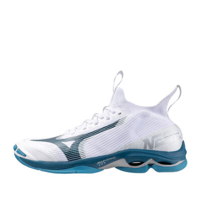 Tenis de Voleibol Mizuno Wave Lightning Neo 2 Blanco Azul Marroquí