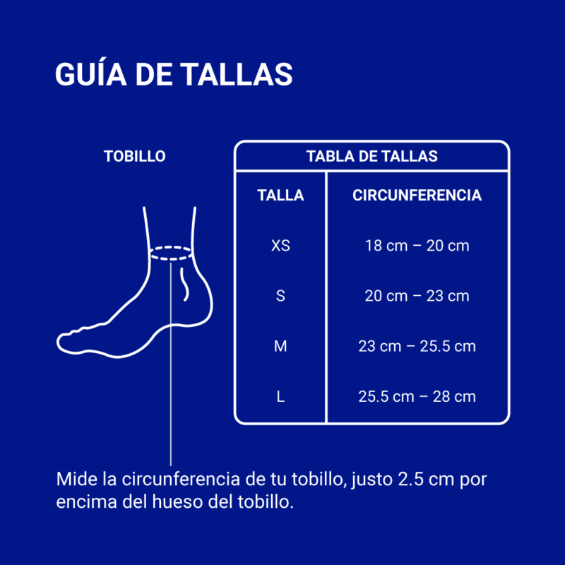 Guia de Tallas Tobillera Mizuno DXS2