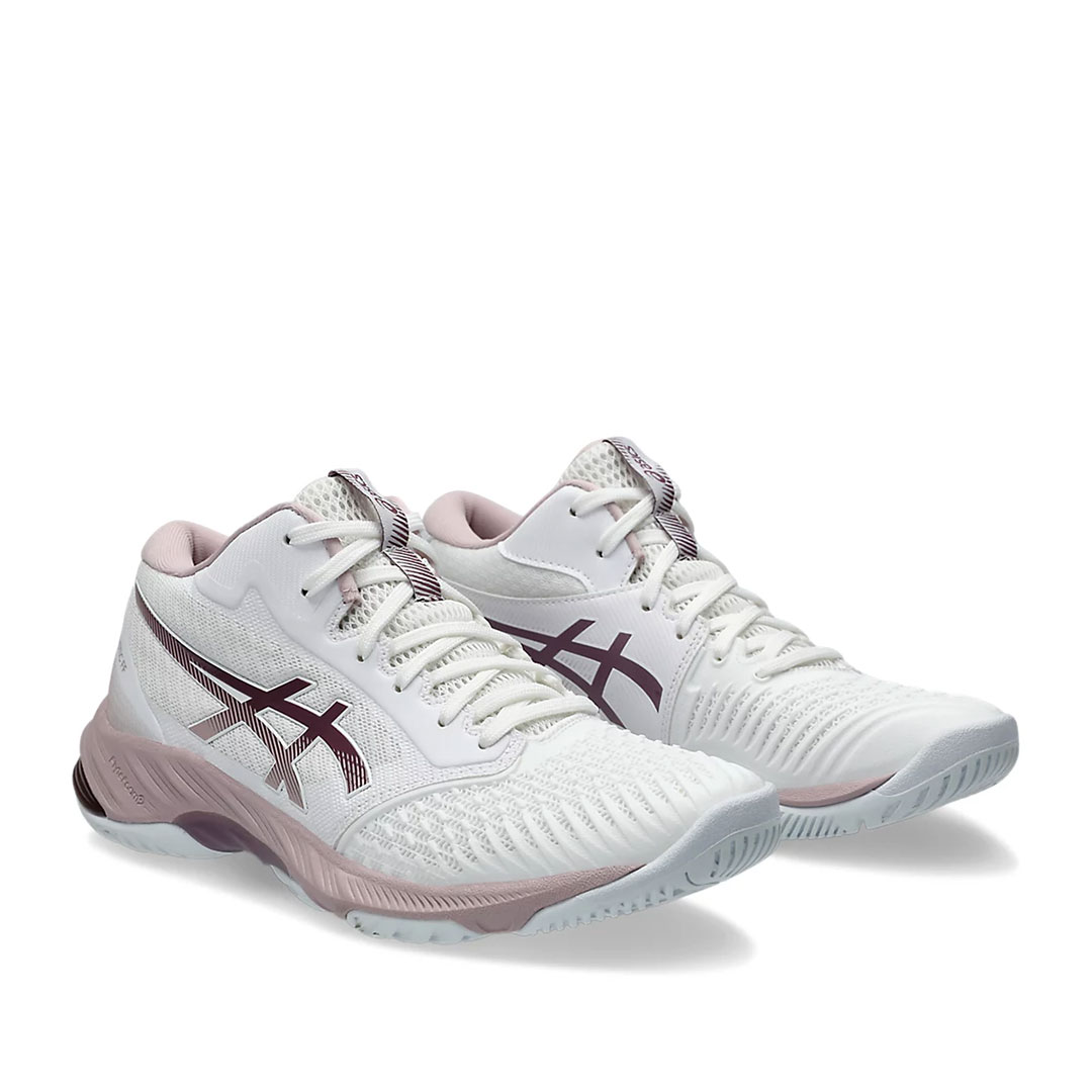 Tenis Asics Netburner Ballistic FF MT 3 Blanco Rosa