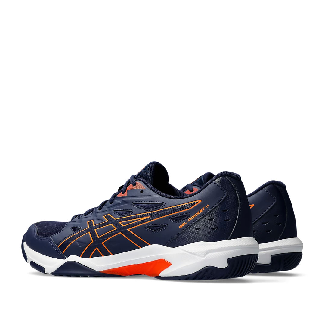 Tenis Asics Gel Rocket 11 Azul Marino Naranja