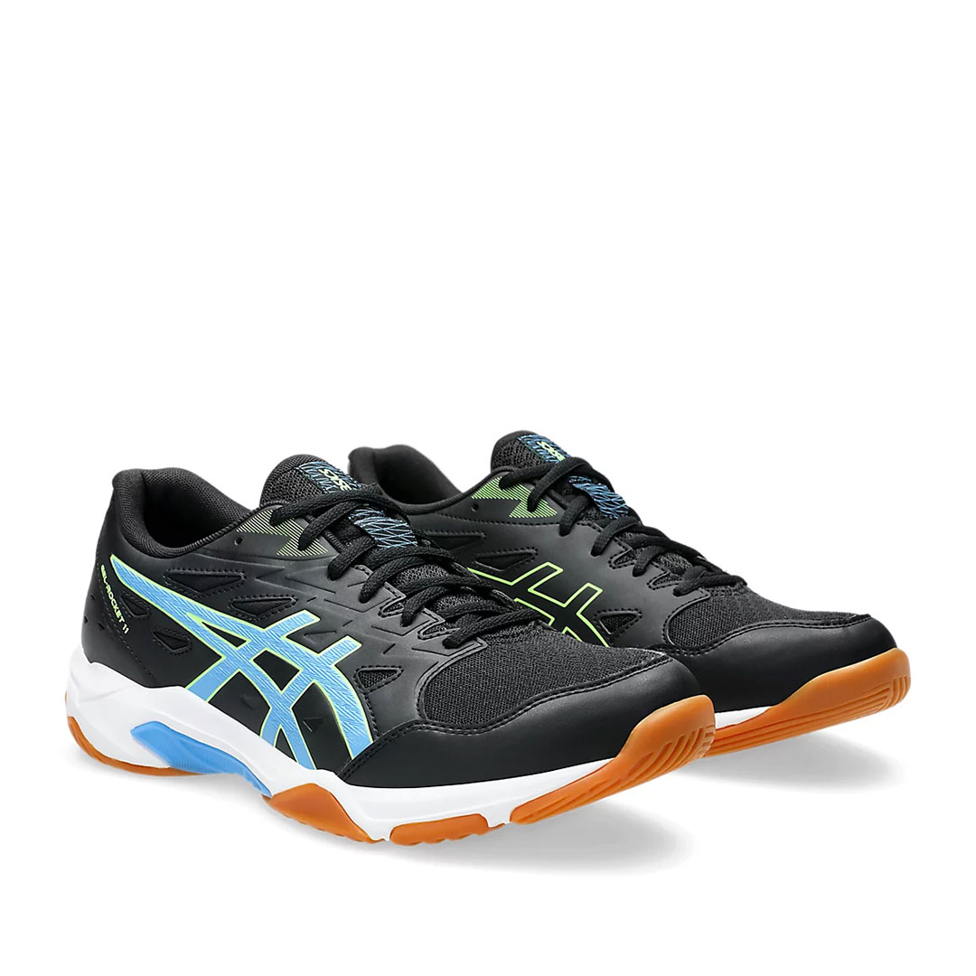 Tenis Asics Gel Rocket 11 Negro Azul Acuático