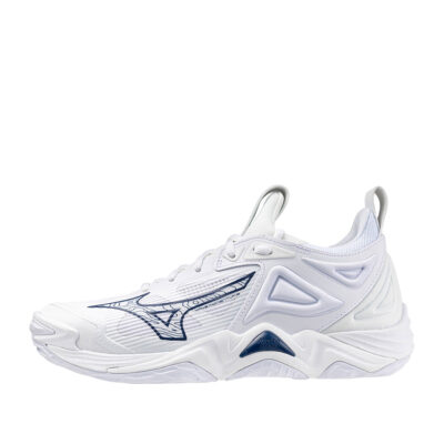 Tenis Mizuno Wave Momentum 3 Blanco Azul Marino