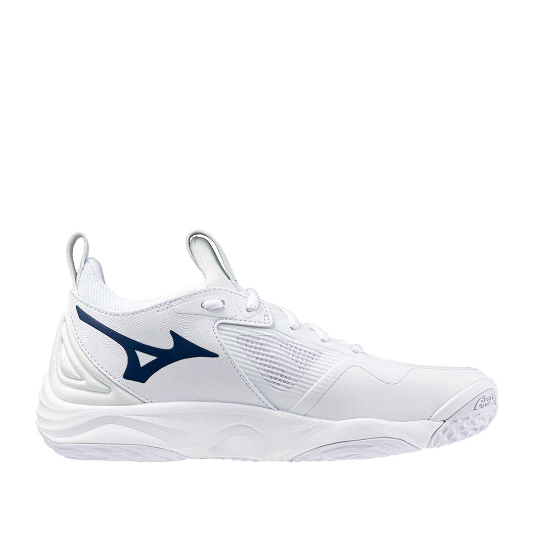 Tenis Mizuno Wave Momentum 3 Blanco Azul Marino