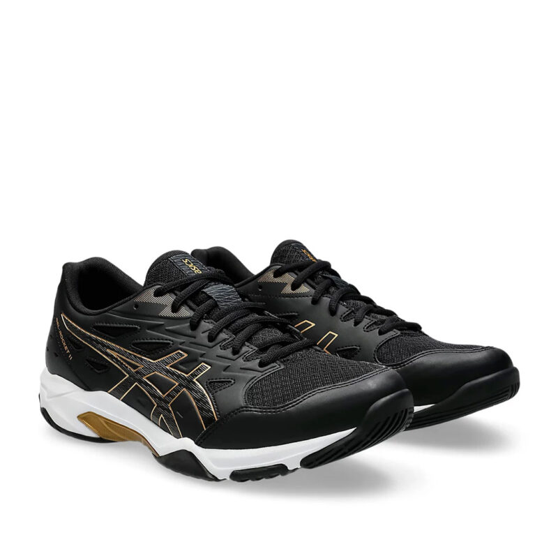 Tenis Asics Gel Rocket 11 Negro Oro