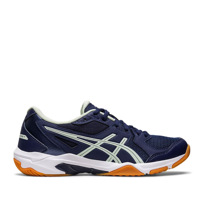 Tenis Asics Gel Rocket 10 Azul Marino Verde Suave