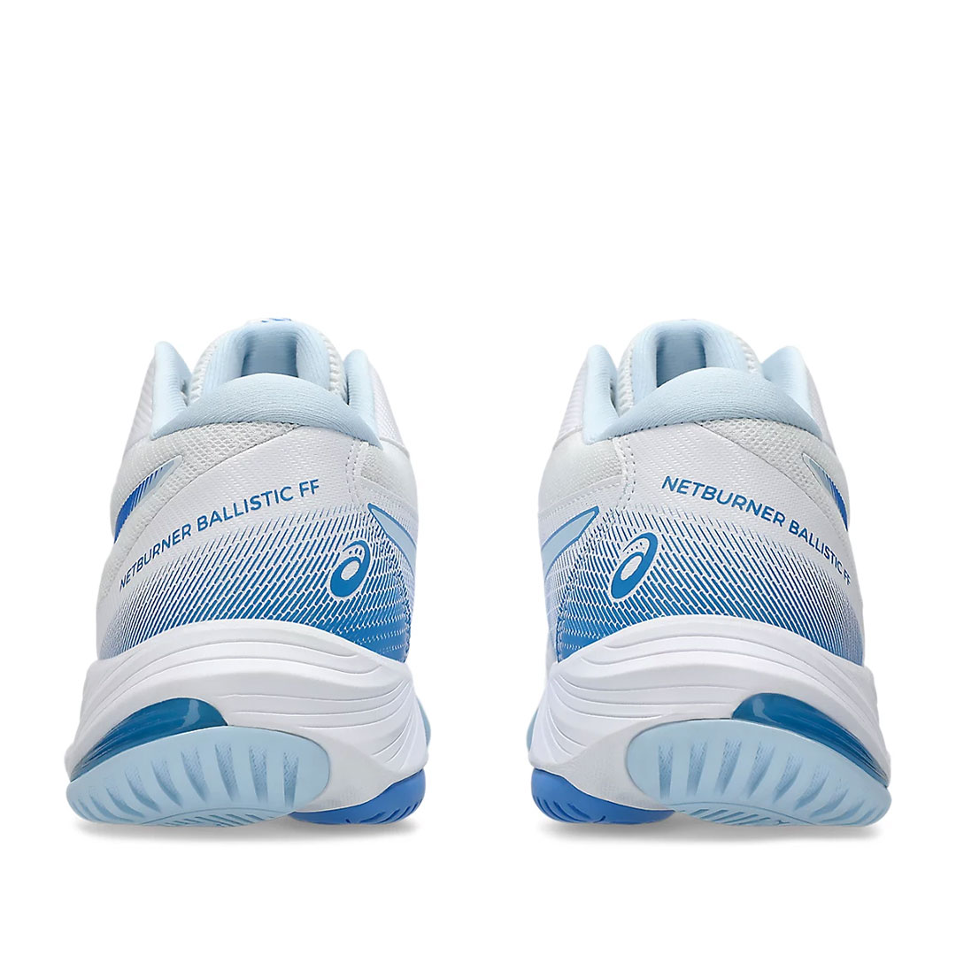 Tenis Asics Netburner Ballistic FF MT 3 Blanco Azul Costa