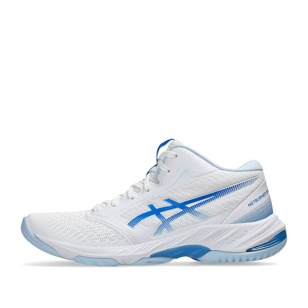 Tenis Asics Netburner Ballistic FF MT 3 Blanco Azul Costa