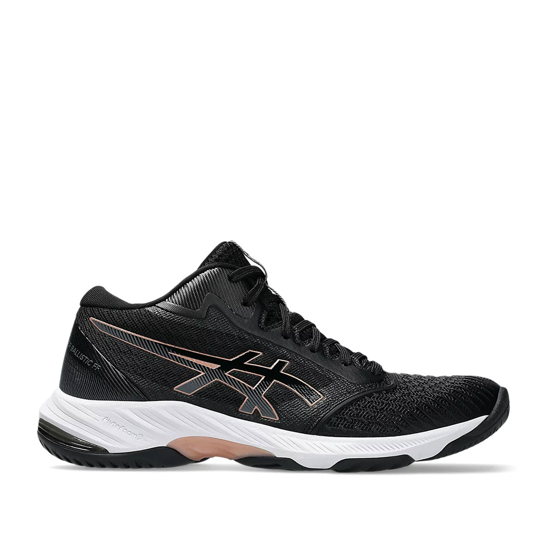 Tenis Asics Netburner Ballistic FF MT 3 Negro Oro Rosa