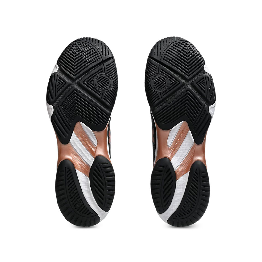 Tenis Asics Netburner Ballistic FF MT 3 Negro Oro Rosa