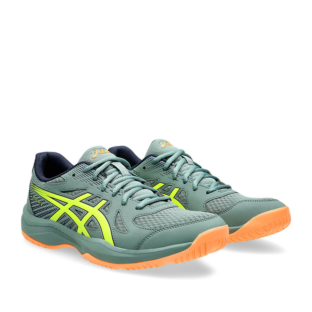 Tenis de Voleibol Asics Upcourt 6 Verde Celadón-Amarillo Neón