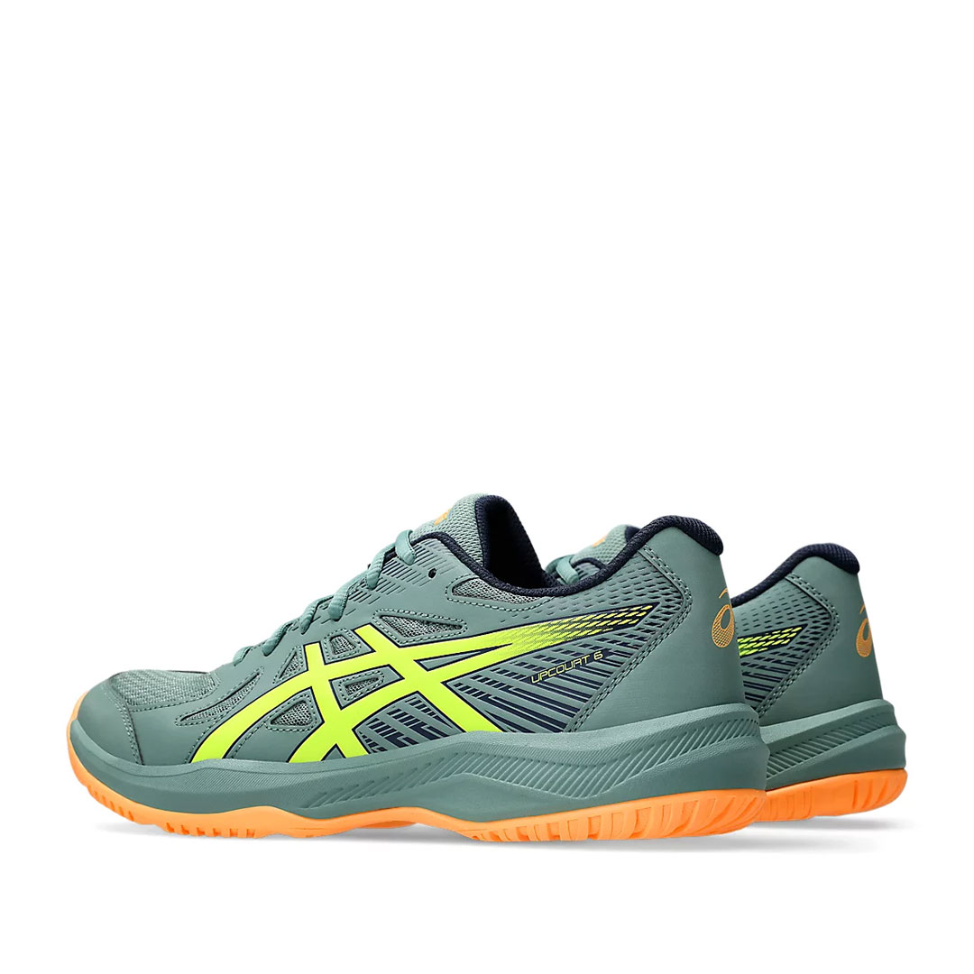 Tenis de Voleibol Asics Upcourt 6 Verde Celadón-Amarillo Neón