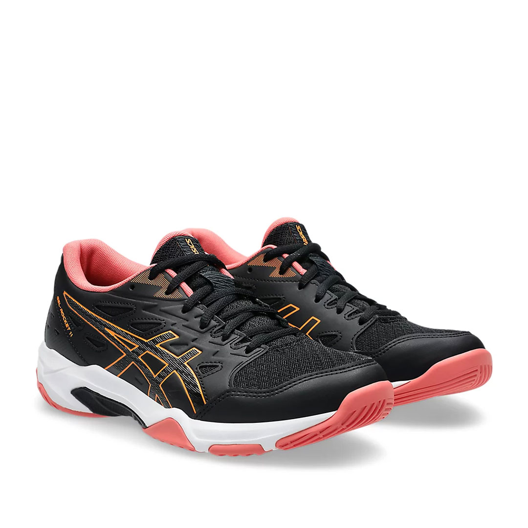 Tenis Asics Gel Rocket 11 Negro Naranja Pop
