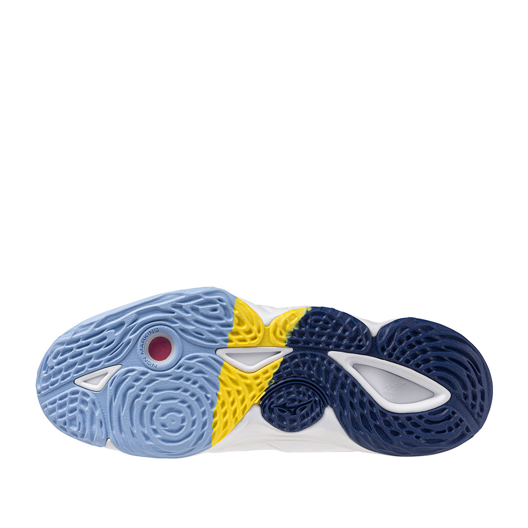 Tenis Mizuno Wave Momentum 3 Blanco Azul Vibrante