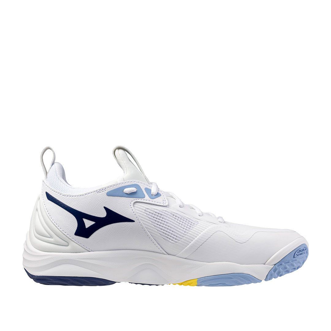 Tenis Mizuno Wave Momentum 3 Blanco Azul Vibrante