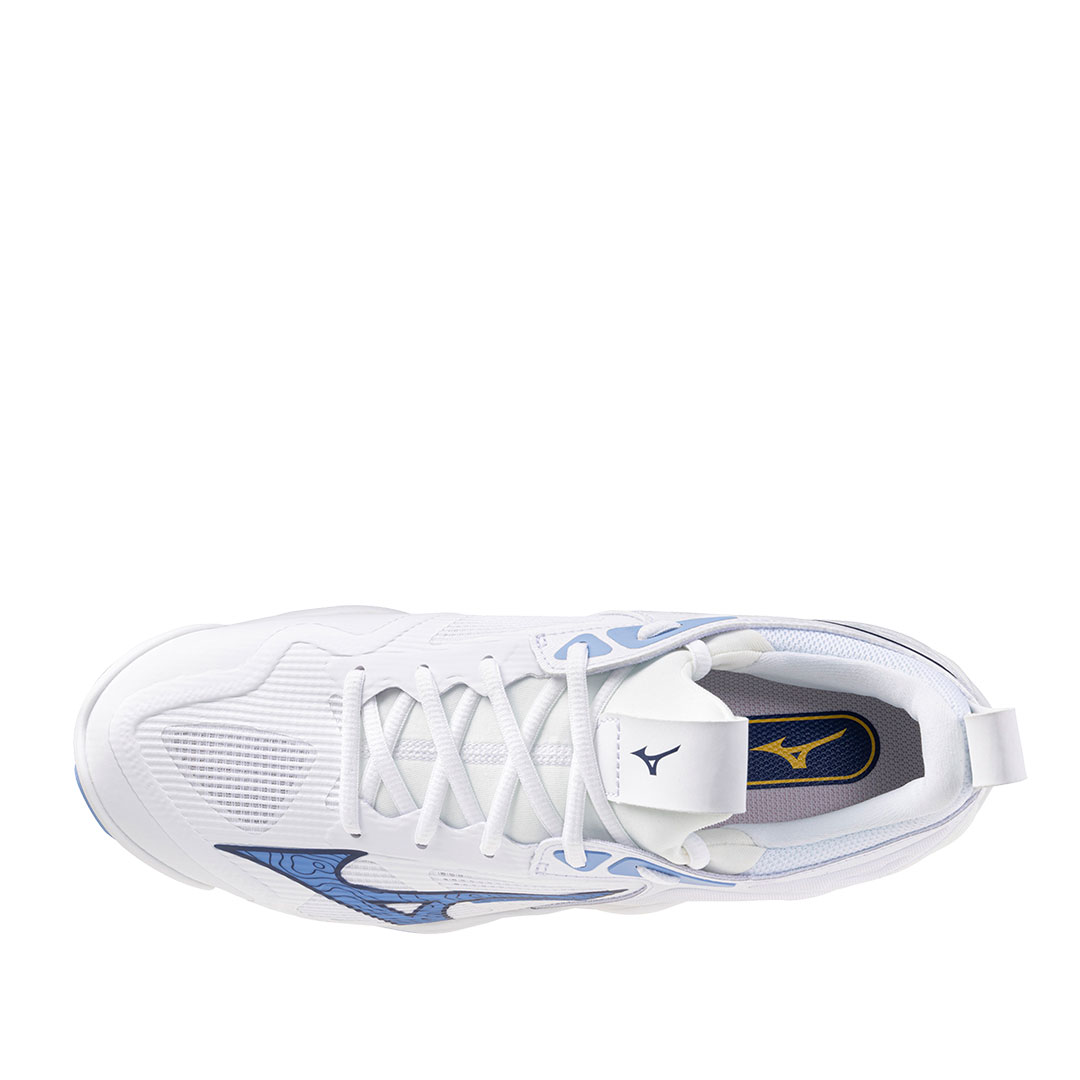 Tenis Mizuno Wave Momentum 3 Blanco Azul Vibrante