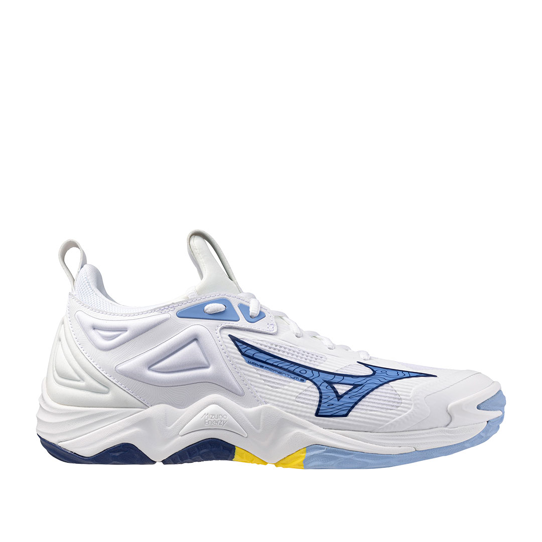 Tenis Mizuno Wave Momentum 3 Blanco Azul Vibrante