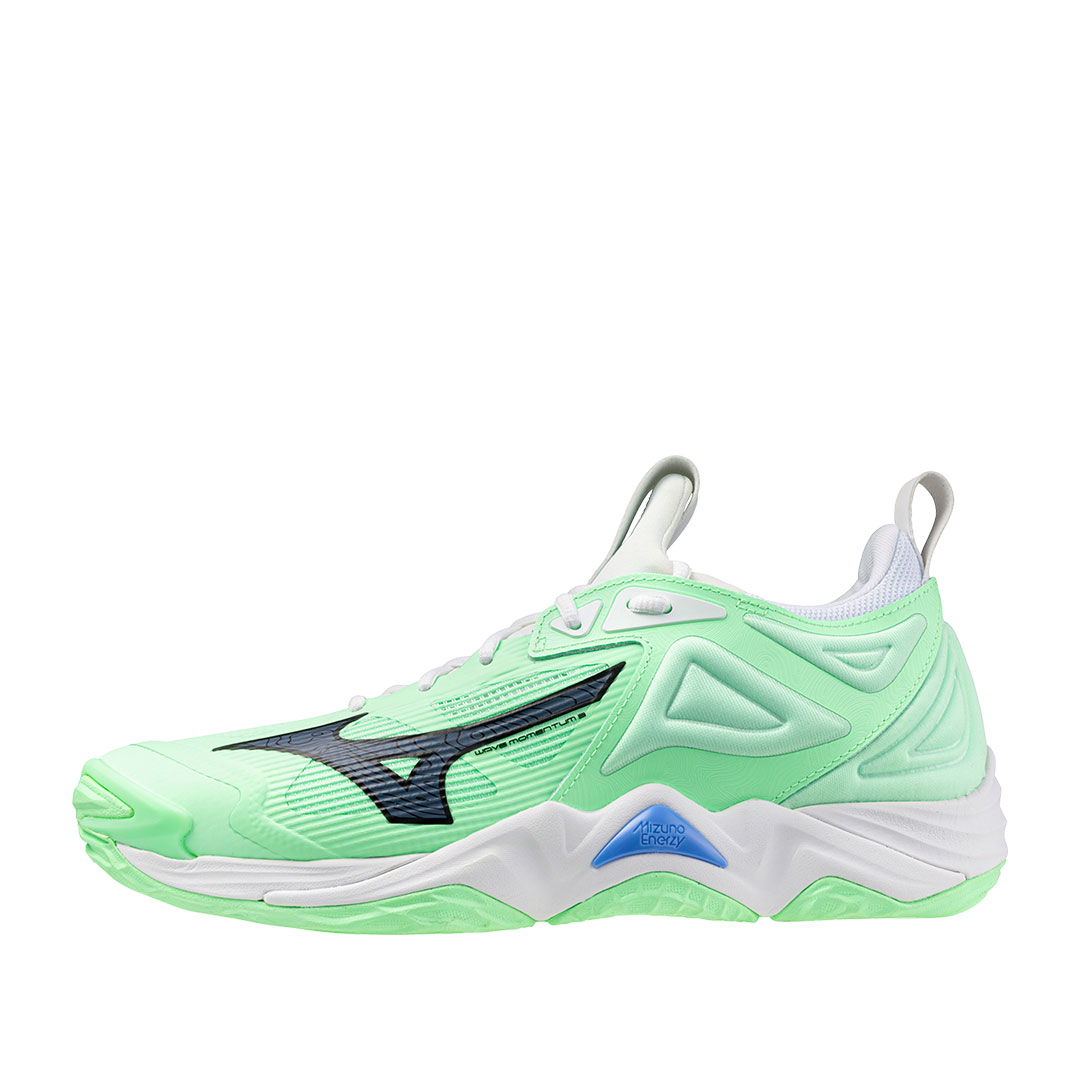 Tenis Mizuno Wave Momentum 3 Menta Neón Blanco