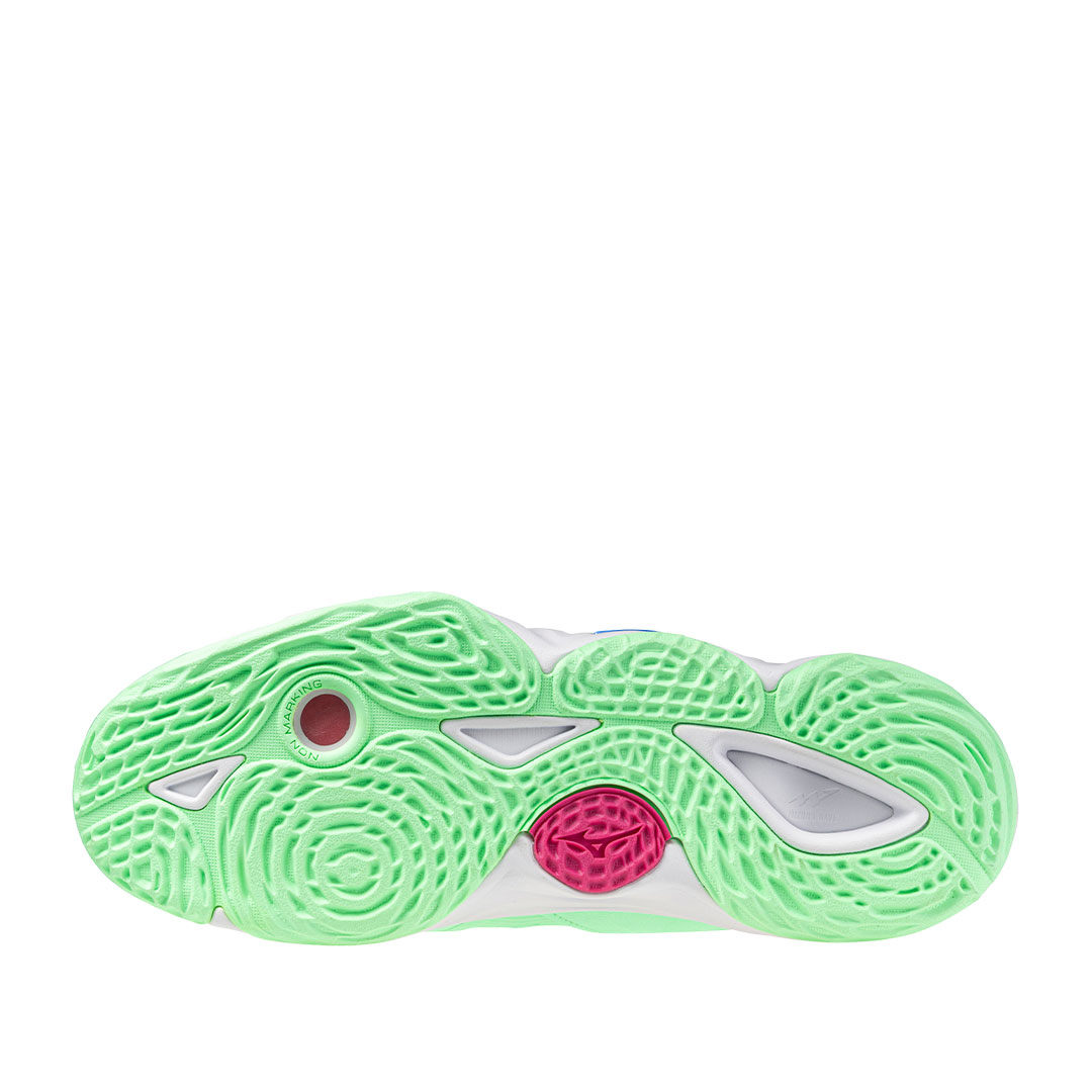 Tenis Mizuno Wave Momentum 3 Menta Neón Blanco