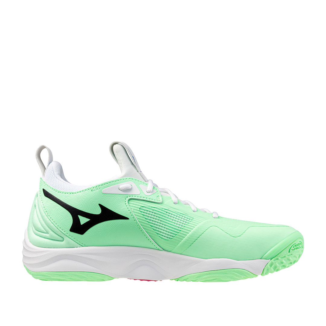 Tenis Mizuno Wave Momentum 3 Menta Neón Blanco
