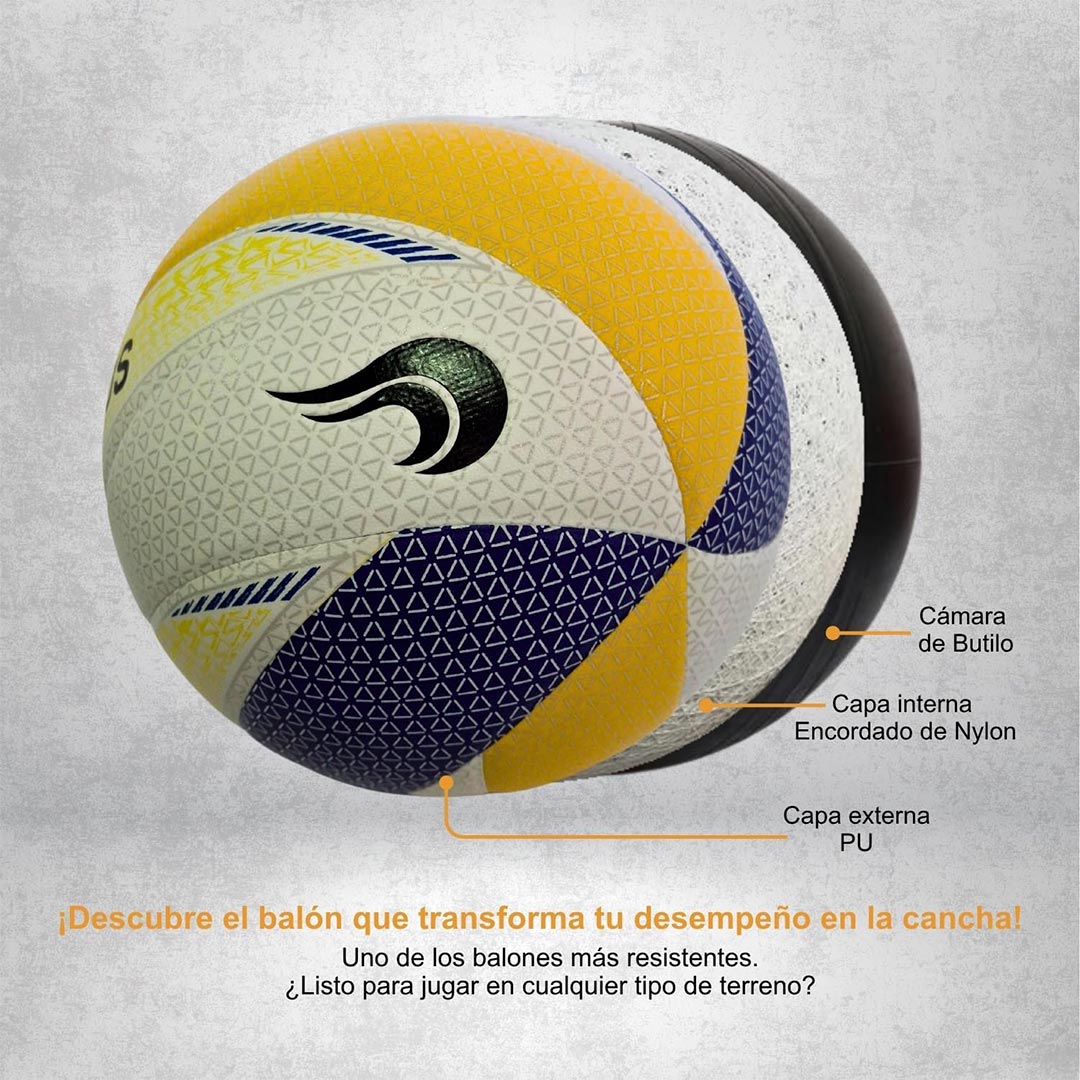 Balón de Voleibol Duxx Nimbus No.5 Amarillo Azul