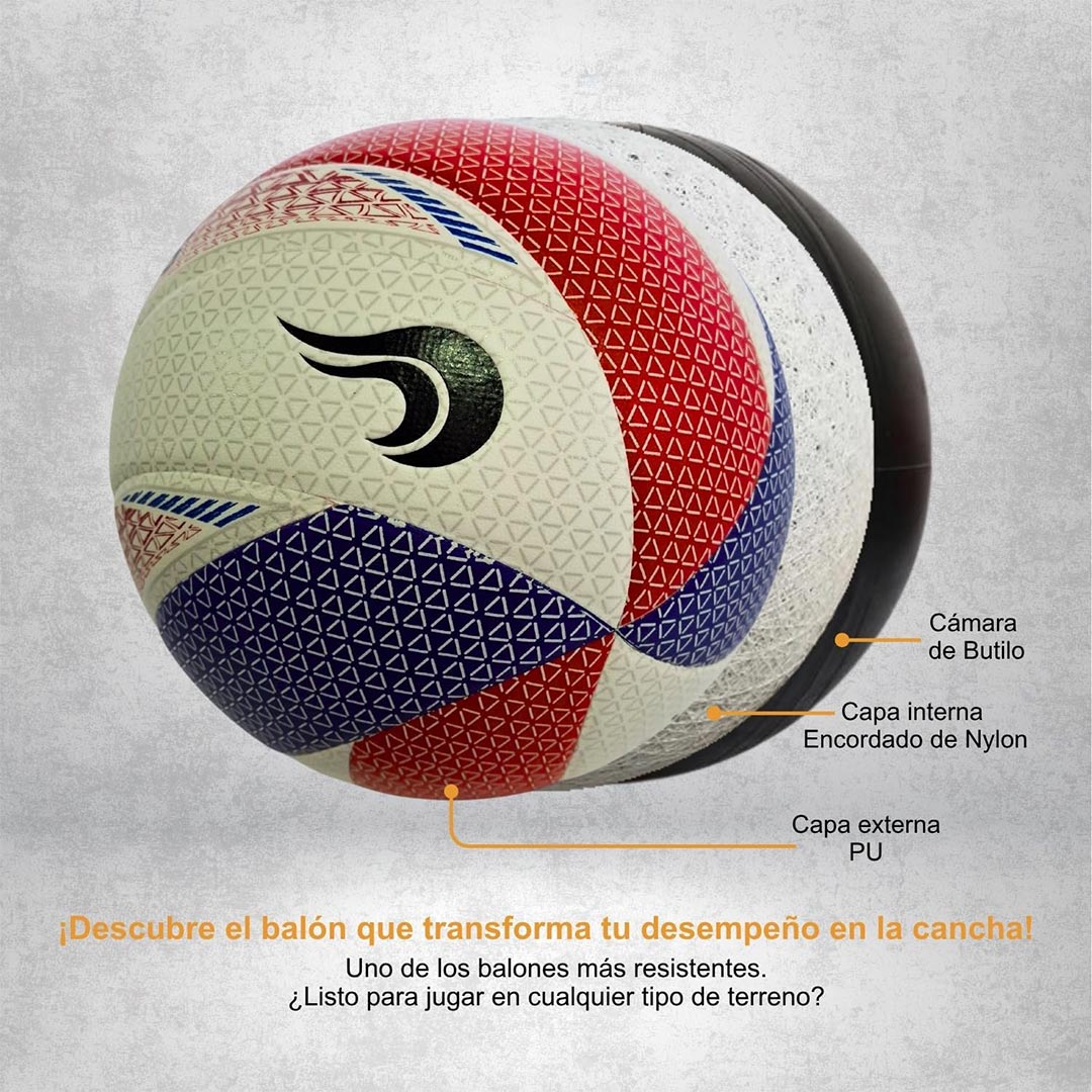 Balón de Voleibol Duxx Nimbus No.5 Rojo Azul