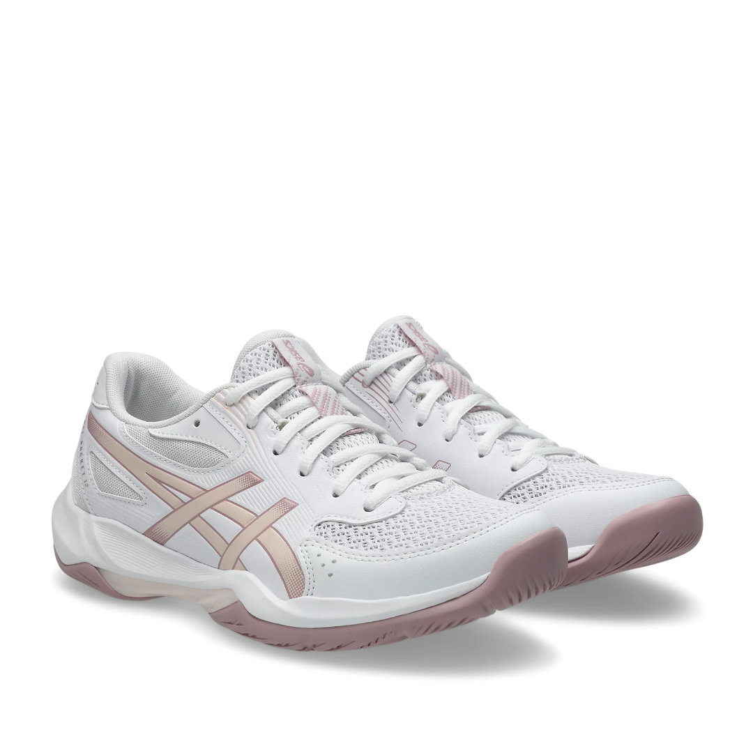 Asics Gel Rocket 12 Tenis Voleibol White Pearl Pink Mujer