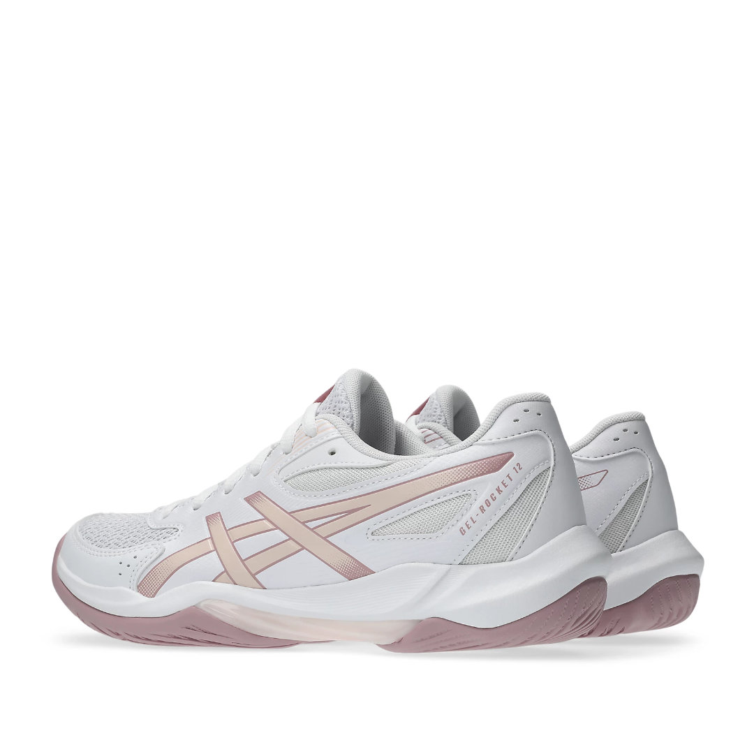 Asics Gel Rocket 12 Tenis Voleibol White Pearl Pink Mujer