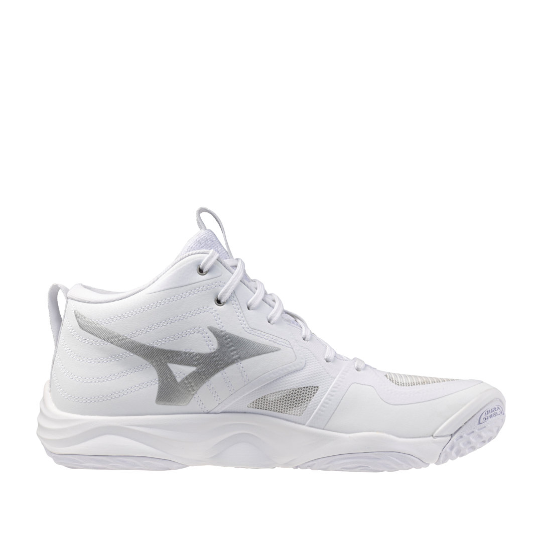 Mizuno Momentum Elite Mid Tenis Voleibol White Metallic Grey Unisex